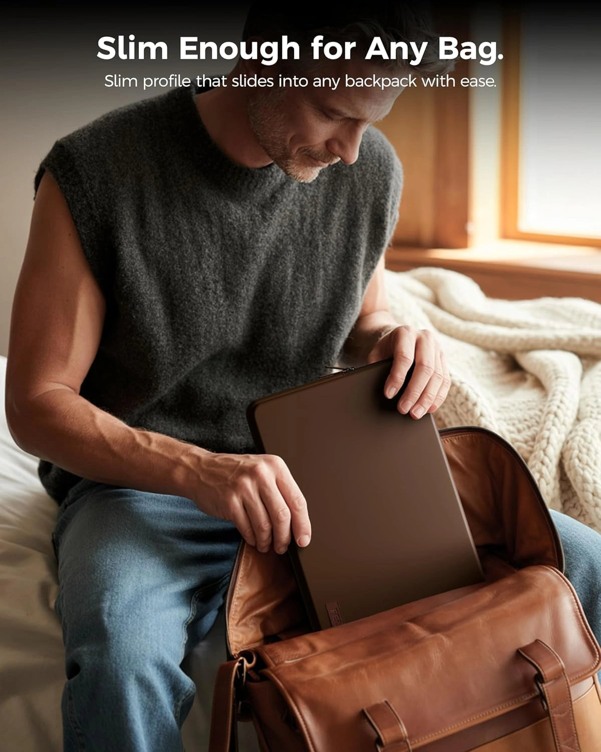 FEDUS MONARC Designer Premium Vegan Leather Laptop Sleeve Bag Case, Shockproof Office Laptop Cover Pouch Accessories Carrying Bag for MacBook, HP, Dell, Lenovo, Asus for Men & Women FEDUS