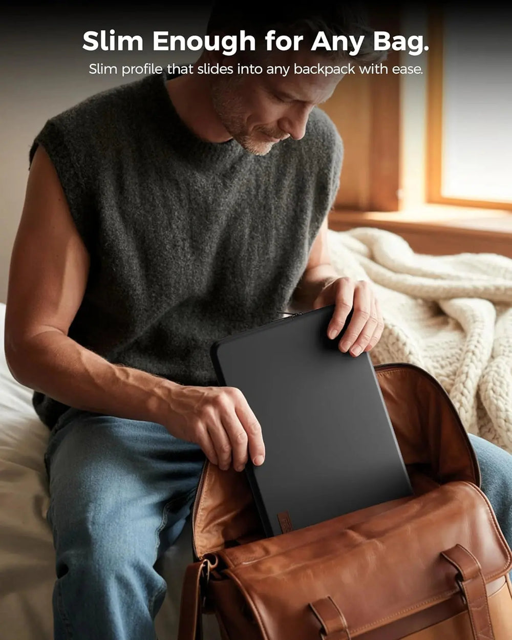 FEDUS MONARC Designer Premium Vegan Leather Laptop Sleeve Bag Case, Shockproof Office Laptop Cover Pouch Accessories Carrying Bag for MacBook, HP, Dell, Lenovo, Asus for Men & Women FEDUS