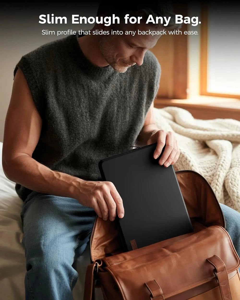 FEDUS MONARC Designer Premium Vegan Leather Laptop Sleeve Bag Case, Shockproof Office Laptop Cover Pouch Accessories Carrying Bag for MacBook, HP, Dell, Lenovo, Asus for Men & Women FEDUS
