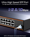 FEDUS NextSwitch-16000UG 18 Port PoE Switch, 16 PoE Ports (10/100Mbps) + 2 Gigabit Uplink +1 SFP Gigabit Port, 240W Power Budget, IEEE 802.3af/at, 250m Extend Mode, VLAN, 6KV Surge, Unmanaged CCTV NVR