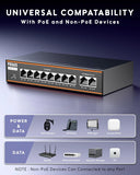 FEDUS NextSwitch-8000FG 10 Port Gigabit PoE Switch (8 PoE+ Ports 1000Mbps, 2 Gigabit Uplink) 130W Built-in Power, IEEE 802.3af/at Active PoE, Unmanaged Metal LAN Network Hub for IP Cameras, NVR, VoIP