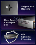 FEDUS NextSwitch-8000FG 10 Port Gigabit PoE Switch (8 PoE+ Ports 1000Mbps, 2 Gigabit Uplink) 130W Built-in Power, IEEE 802.3af/at Active PoE, Unmanaged Metal LAN Network Hub for IP Cameras, NVR, VoIP