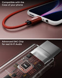 FEDUS Novus USB Type C to 3.5mm Audio Jack Adapter Connector, DAC Chip Headphone Earphones Converter Aux Dongle Cable Compatible with Mobile, iPhone 15/16, Samsung S24/S23/S21, OnePlus, Pixel, iPad, 5.5-Inch