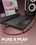 FEDUS Novus USB Type C to 3.5mm Audio Jack Adapter Connector, DAC Chip Headphone Earphones Converter Aux Dongle Cable Compatible with Mobile, iPhone 15/16, Samsung S24/S23/S21, OnePlus, Pixel, iPad, 5.5-Inch