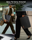 FEDUS ORO Premium Vegan Leather Laptop Sleeve Bag Case 13.3 inch, Shockproof Office Laptop Cover Pouch Carrying Bag with Accessory Pocket & Handle for MacBook, HP, Dell, Lenovo, Asus for Men & Women