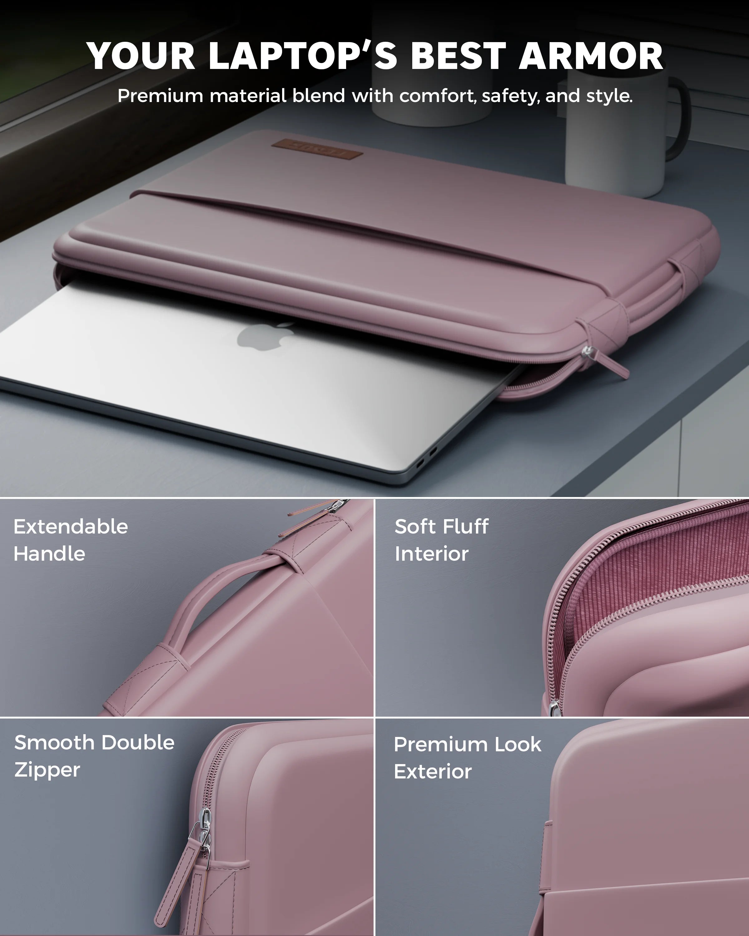 oro powder pink laptop sleeve 2