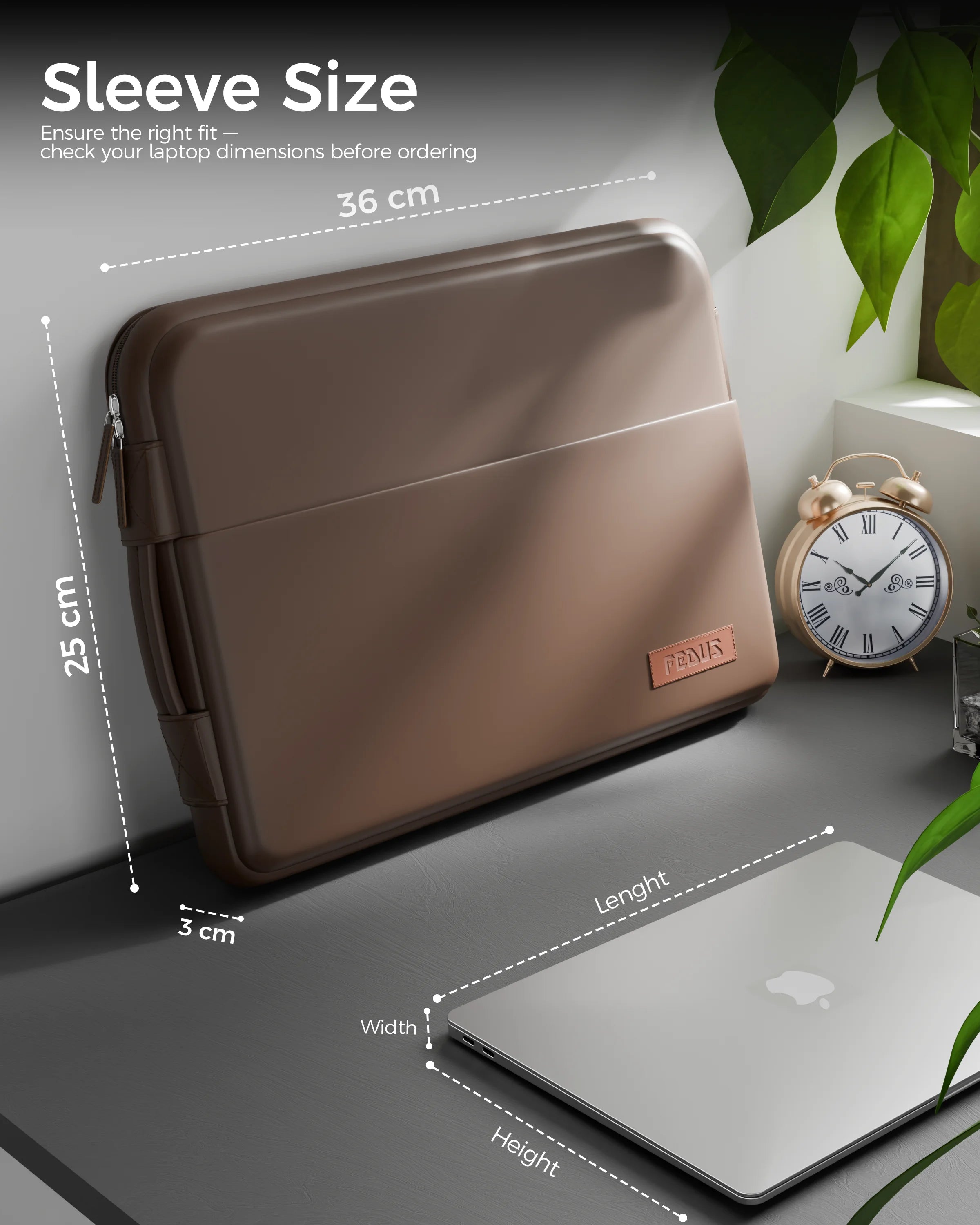 oro cinnemon brown laptop sleeve 11