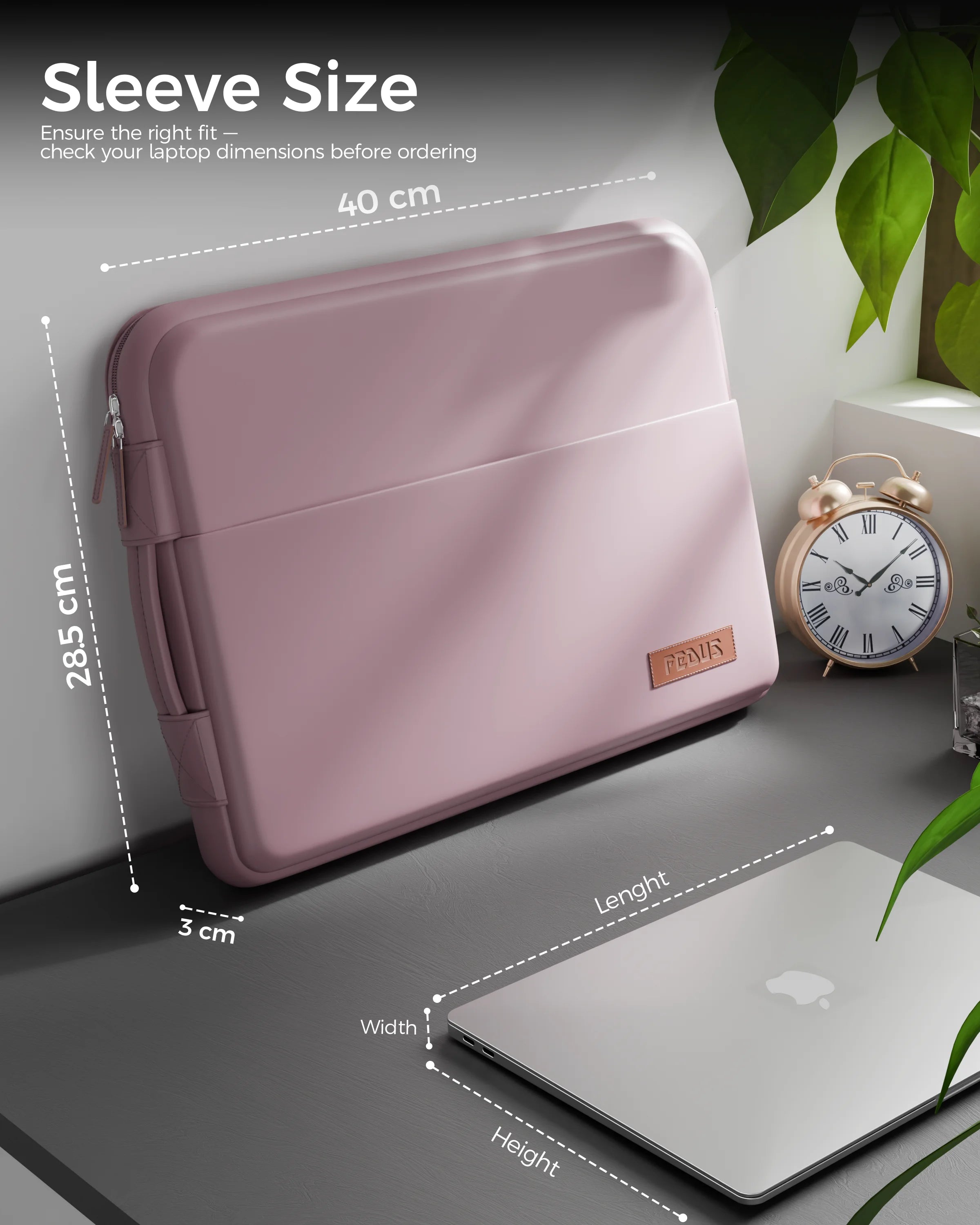 oro powder pink laptop sleeve 12