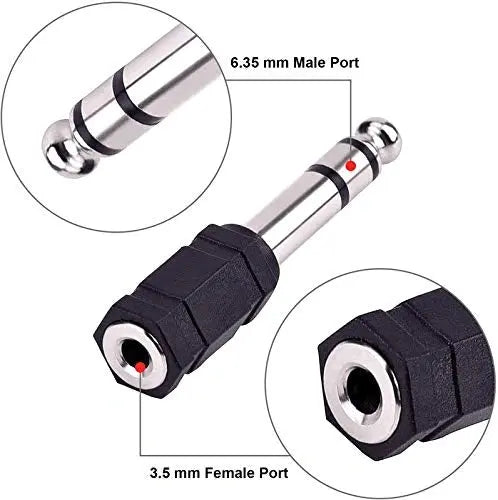 FEDUS Pack 5, 6.35mm Stereo Male to 3.5mm Female Stereo Jack Headphone Adapter Converter FEDUS