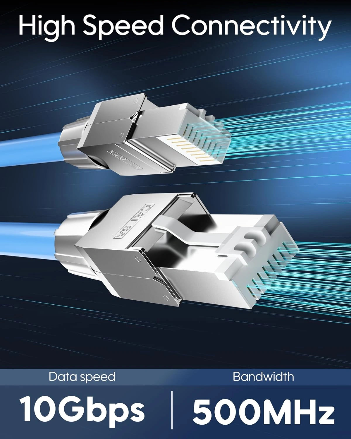 FEDUS PING Cat6A Toolless RJ45 Connector | Fully Shielded Metal Field Plug | 10Gbps 500MHz High Speed Ethernet Cable Connector| For 20-24 AWG LAN Cable, PC, Router, Server Rack | 1-Year Warrantee FEDUS