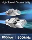 FEDUS PING Cat6A Toolless RJ45 Connector | Fully Shielded Metal Field Plug | 10Gbps 500MHz High Speed Ethernet Cable Connector| For 20-24 AWG LAN Cable, PC, Router, Server Rack | 1-Year Warrantee FEDUS