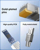 FEDUS PING Cat6A Toolless RJ45 Connector | Fully Shielded Metal Field Plug | 10Gbps 500MHz High Speed Ethernet Cable Connector| For 20-24 AWG LAN Cable, PC, Router, Server Rack | 1-Year Warrantee FEDUS