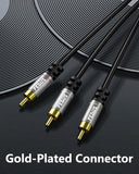 FEDUS RCA cable, 1.5M 3RCA Male to 3RCA Male Double Shielded Oxygen-Free Copper RCA to RCA cable, Heavy Duty Gold Plated Stereo Audio Video Cable, AV cable for TV, LED Home Theater, DTH, Laptop PC DVD