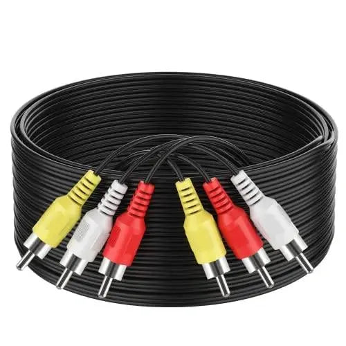 FEDUS 3 RCA Male to 3 RCA Male Stereo Audio Video Cable | Composite Audio Video Av Cable Gold Plated 3 to 3 RCA Male Audio Plug Video for DVD VCD TV Amplifier Projector FEDUS