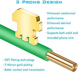 FEDUS RJ12 6P6C Plug,Transparent Telephone Jack Flat Cable Modular Plug Connector Clear Line Snap-in Crimp-On Plugs Connector for Phone Line Cord Compatible with Both Solid & Stranded Wire