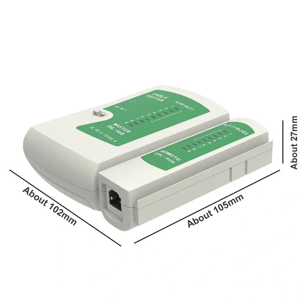 FEDUS RJ45 and RJ11 Network LAN Cable Tester with LED Indicators, RJ11 RJ12 CAT5 CAT 6 UTP Network Ethernet Cable Tester Test Tool for Internet Broadband Connection. Telephone Line Detector Tracker FEDUS