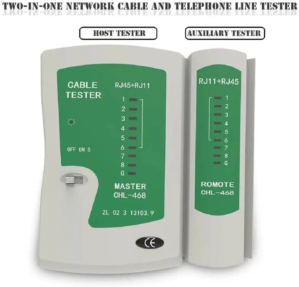 FEDUS RJ45 and RJ11 Network LAN Cable Tester with LED Indicators, RJ11 RJ12 CAT5 CAT 6 UTP Network Ethernet Cable Tester Test Tool for Internet Broadband Connection. Telephone Line Detector Tracker FEDUS