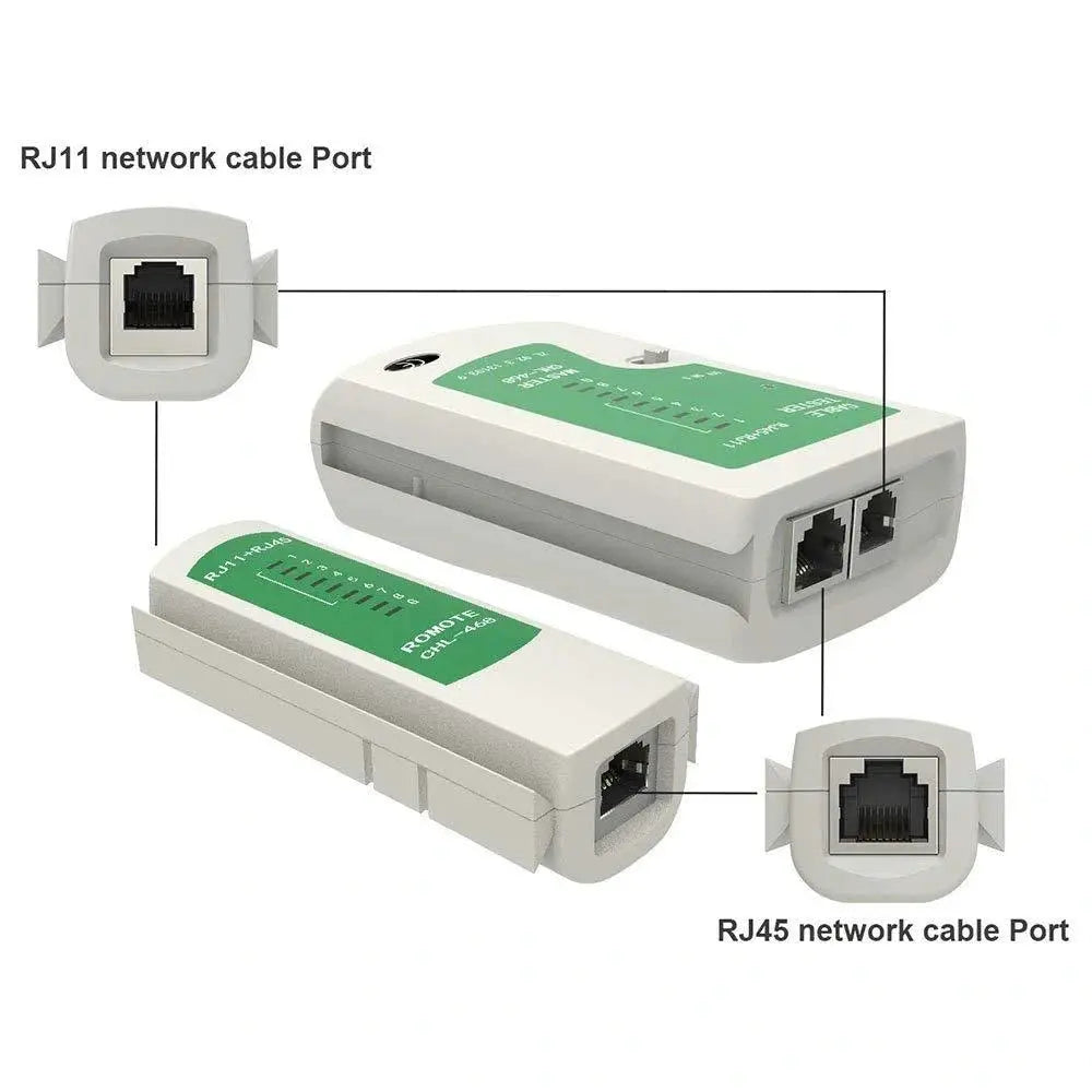 FEDUS RJ45 and RJ11 Network LAN Cable Tester with LED Indicators, RJ11 RJ12 CAT5 CAT 6 UTP Network Ethernet Cable Tester Test Tool for Internet Broadband Connection. Telephone Line Detector Tracker FEDUS