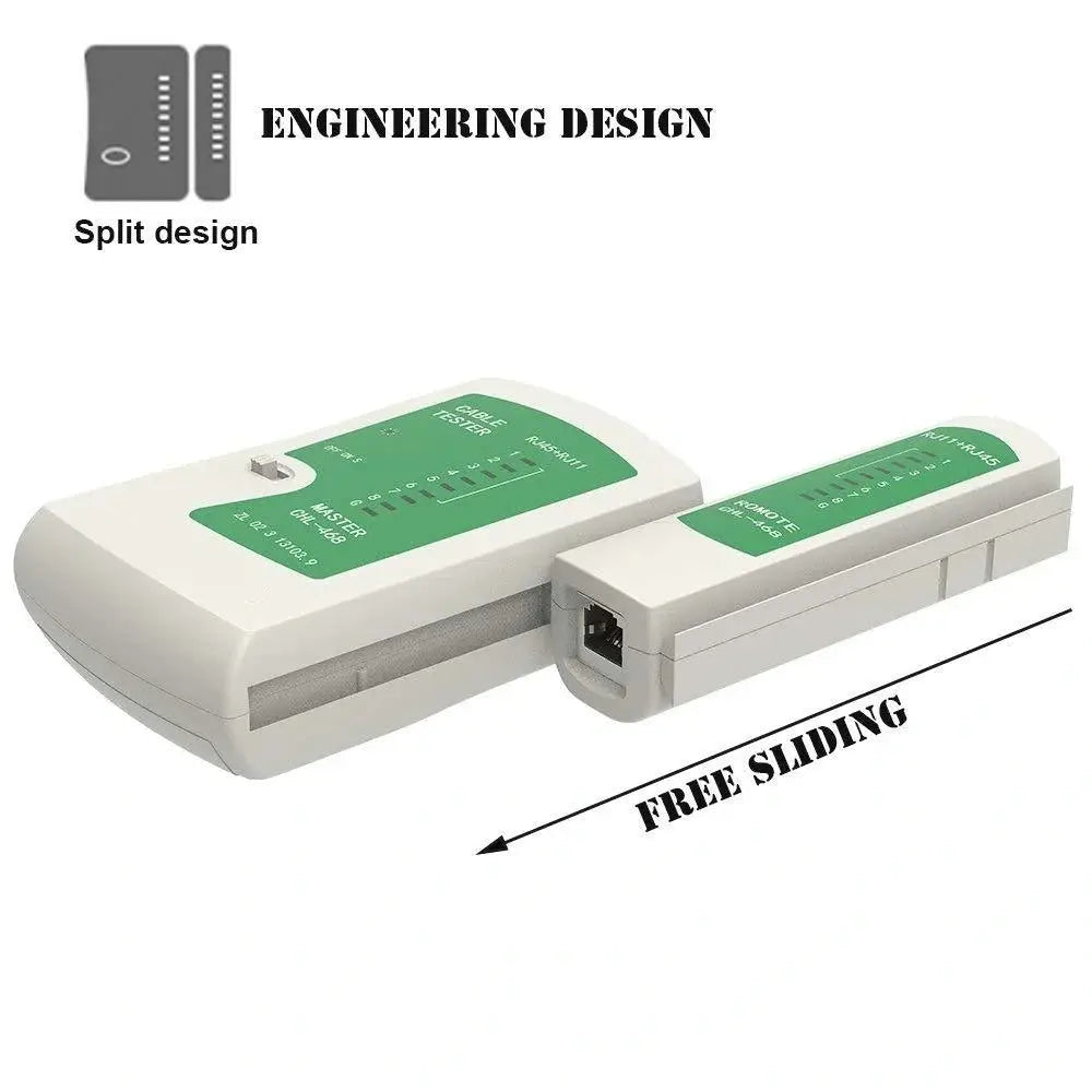 FEDUS RJ45 and RJ11 Network LAN Cable Tester with LED Indicators, RJ11 RJ12 CAT5 CAT 6 UTP Network Ethernet Cable Tester Test Tool for Internet Broadband Connection. Telephone Line Detector Tracker FEDUS