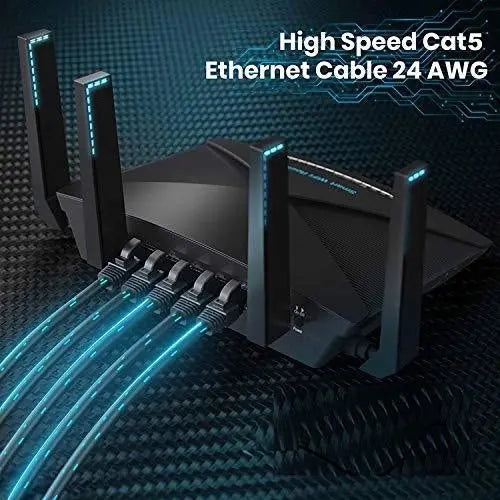 FEDUS RJ45 CAT5 Ethernet Patch/LAN Cable with Gold Plated Connectors Supports Upto 1000Mbps FEDUS