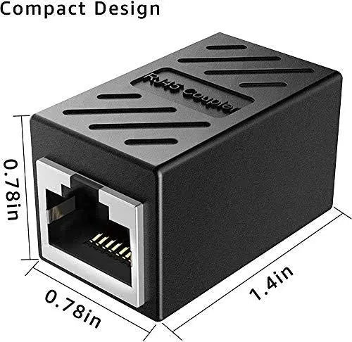 FEDUS RJ45 Coupler Ethernet Coupler Cat7, Cat6, Cat5e RJ45 8P8C Inline lan Coupler Ethernet Extender Adapter Adsl Extension Jointer Extending the Ethernet Cables Female to Female Connector FEDUS