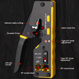 FEDUS RJ45 Crimp Tool Pass Through Ethernet Crimper Tool Kit All-in-One for STP UTP Cat5 Cat5e Cat6 Cat7 Cat8 Crimping Tool Kit Wire Stripper/Wire Cutter for RJ45 RJ11/12 6P/8P FEDUS