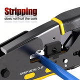 FEDUS RJ45 Crimp Tool Pass Through Ethernet Crimper Tool Kit All-in-One for STP UTP Cat5 Cat5e Cat6 Cat7 Cat8 Crimping Tool Kit Wire Stripper/Wire Cutter for RJ45 RJ11/12 6P/8P FEDUS