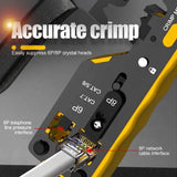 FEDUS RJ45 Crimp Tool Pass Through Ethernet Crimper Tool Kit All-in-One for STP UTP Cat5 Cat5e Cat6 Cat7 Cat8 Crimping Tool Kit Wire Stripper/Wire Cutter for RJ45 RJ11/12 6P/8P FEDUS