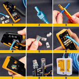 FEDUS RJ45 Crimp Tool Pass Through Ethernet Crimper Tool Kit All-in-One for STP UTP Cat5 Cat5e Cat6 Cat7 Cat8 Crimping Tool Kit Wire Stripper/Wire Cutter for RJ45 RJ11/12 6P/8P FEDUS