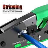 FEDUS RJ45 Crimp Tool Pass Through Ethernet Crimper Tool Kit All-in-One for STP UTP Cat5 Cat5e Cat6 Cat7 Cat8 Crimping Tool Kit Wire Stripper/Wire Cutter for RJ45 RJ11/12 6P/8P