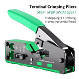FEDUS RJ45 Crimp Tool Pass Through Ethernet Crimper Tool Kit All-in-One for STP UTP Cat5 Cat5e Cat6 Cat7 Cat8 Crimping Tool Kit Wire Stripper/Wire Cutter for RJ45 RJ11/12 6P/8P