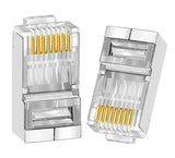FEDUS RJ45 STP Connector Cat5, Cat5E, Cat6, Shielded RJ45 Nickel Plated 8P8C Ethernet Modular LAN Crimp Module Plug FTP STP Network Crimping Plug Ethernet Network Cable Plug