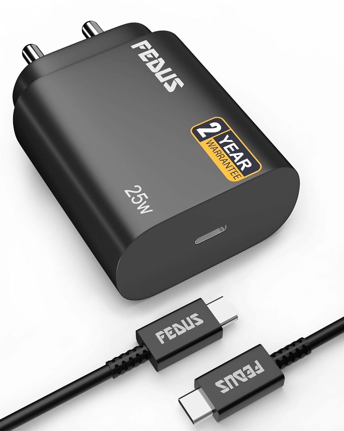 FEDUS Samsung 25W Fast Type-C Charger with Cable Compatible with Samsung Galaxy S25/S25 Plus Ultra/S24+/S23 Ultra