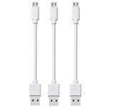 FEDUS Short Sleek, Portable and Universal Micro to USB Fast Charging Power Bank Charging Cable Data Sync Tangle-free Cable (19 cm, 7.5 Inch),