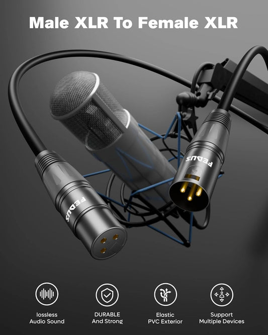 FEDUS StagePro 1.5 Meter XLR Cable, Professional Balanced XLR Male to Female Microphone cable Cord, Oxygen-Free Copper, mic wire, For Podcast, Stage, Studio, Guitar, Audio, Speaker, Mixer, Behringer