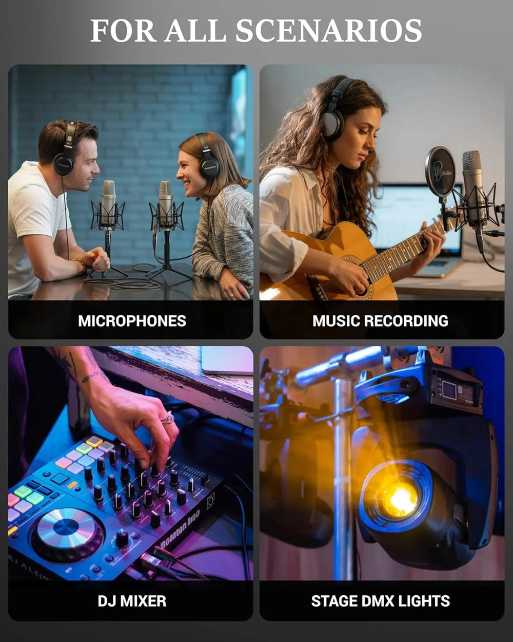 FEDUS StagePro XLR Cable, Professional Balanced XLR Male to Female Microphone cable Cord, Oxygen-Free Copper, mic wire, For Podcast, Stage, Studio, Guitar, Audio, Speaker, Mixer, Behringer FEDUS