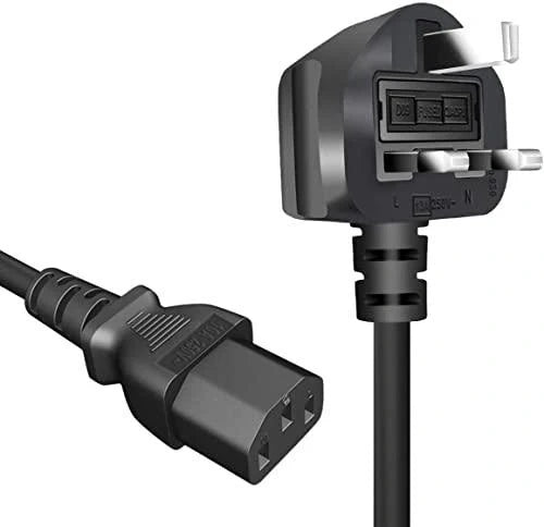 FEDUS Standard UK Power Cable Cord for Desktop PC with Fuse, 3 Pin IEC C13 Plug Power Supply Cable for, Work Station AC PC Cord Computer Power Lead, TV, Monitor Printer & SMPS Kettle Lead