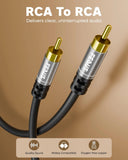 FEDUS Subwoofer Cable, 24K Gold-Plated Oxygen-Free Copper Double Shielded RCA To RCA Audio Cable, Cable for Home Theatre, Subwoofer, Power Amplifier, AVR, Hi-Fi Systems, Sound Bar, Car Audio