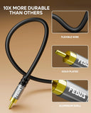 FEDUS Subwoofer Cable, 24K Gold-Plated Oxygen-Free Copper Double Shielded RCA To RCA Audio Cable, Cable for Home Theatre, Subwoofer, Power Amplifier, AVR, Hi-Fi Systems, Sound Bar, Car Audio