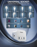 FEDUS Surge Protector, 3 Way Cube Shape Universal Sockets with USB Port Type A & C, 9.8 Ft Long Cable, Extension Board Cord, Automatic Overload Protection, Fireproof Power Strip Switch board, Spike Guard