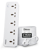 FEDUS Surge Protector, 5 Universal Sockets with Individual Switch, Extension Board Cord, Automatic Overload Protection, Fireproof Power Strip Switch Board, Spike Guard