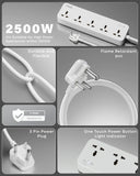 FEDUS Surge Protector, 5 Universal Sockets with Individual Switch, Extension Board Cord, Automatic Overload Protection, Fireproof Power Strip Switch Board, Spike Guard