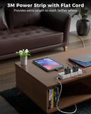 FEDUS Surge Protector, 5 Universal Sockets with Individual Switch, Extension Board Cord, Automatic Overload Protection, Fireproof Power Strip Switch Board, Spike Guard