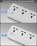 FEDUS Surge Protector, 5 Universal Sockets with Individual Switch, Extension Board Cord, Automatic Overload Protection, Fireproof Power Strip Switch Board, Spike Guard