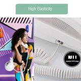 FEDUS Telephone Phone Handset Cable Cord, 6.5Ft Uncoiled / 1.5Ft Coiled, Landline Phone 4P4CPure-Copper Coiled Curly Cord Male to Male RJ9/RJ10 Cable, Telephone Accessory