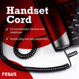 FEDUS Telephone Phone Handset Cable Cord, 9Ft Uncoiled / 1.5Ft Coiled, Landline Phone 4P4CPure-Copper Coiled Curly Cord Male to Male RJ9/RJ10 Cable, Telephone Accessory