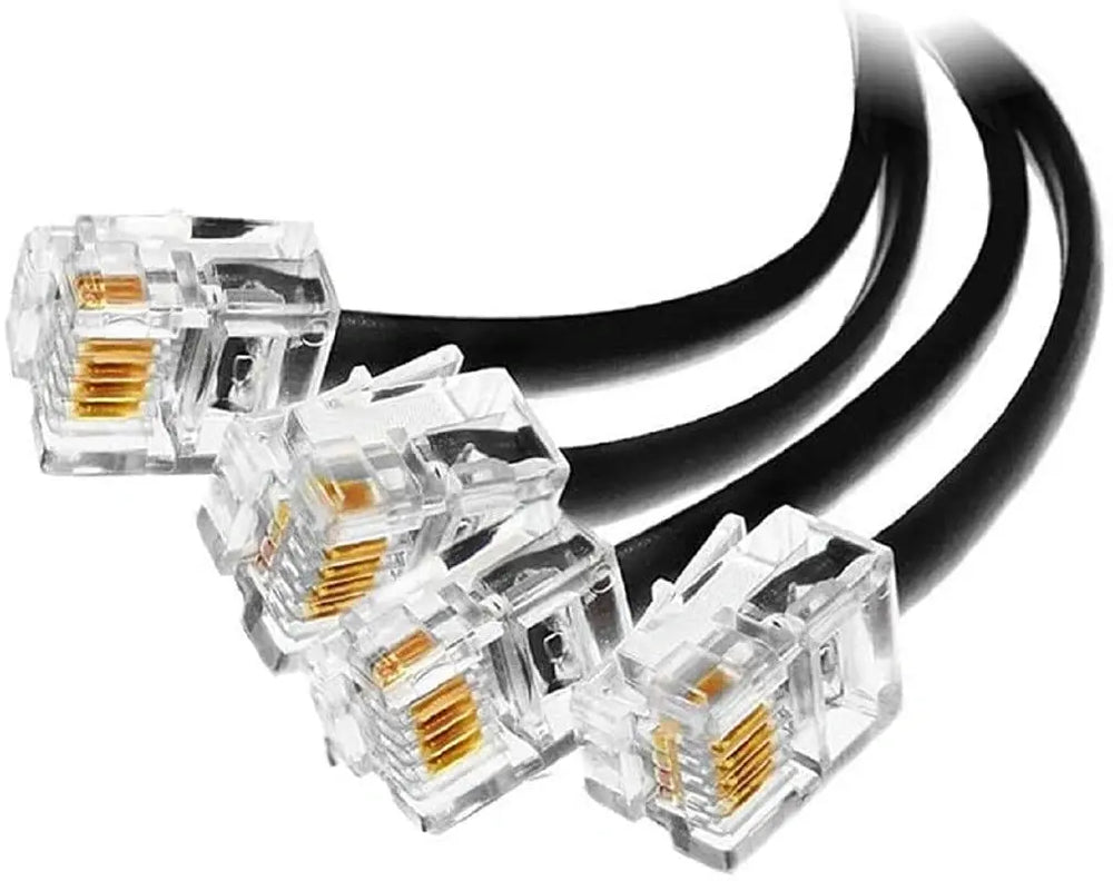 FEDUS Telephone Plug 4 Pin RJ11 6P4C Modular Plug Telephone Phone Connector Crystal Head Plug Network Connector (6/2, Telephone Cord Connector Adapter Crimp) Four-core Cable RJ 11 Plug FEDUS