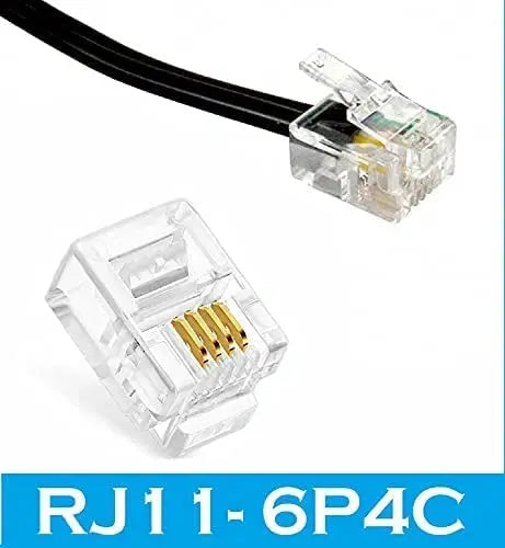 FEDUS Telephone Plug 4 Pin RJ11 6P4C Modular Plug Telephone Phone Connector Crystal Head Plug Network Connector (6/2, Telephone Cord Connector Adapter Crimp) Four-core Cable RJ 11 Plug FEDUS