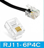 FEDUS Telephone Plug 4 Pin RJ11 6P4C Modular Plug Telephone Phone Connector Crystal Head Plug Network Connector (6/2, Telephone Cord Connector Adapter Crimp) Four-core Cable RJ 11 Plug