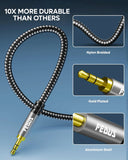FEDUS 1.5 Meter Gold Plated Oxygen Free Copper 3.5mm 1/8" TRS to Dual 6.35mm 1/4" TS Mono Stereo Y-Cable Splitter Cord Compatible for Phones, Sound Cards, CD Players, Multimedia Speakers, Home Stereo